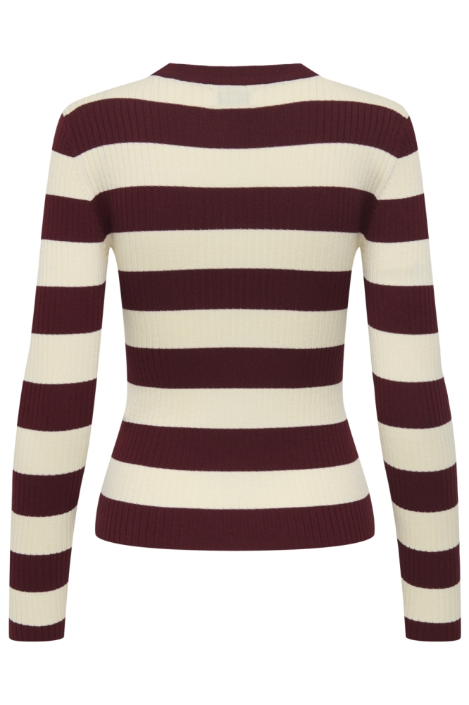 JDYPLUM L/S O-NECK PULLOVER KNT NOO 15277223 CABERNET/EGGNOG